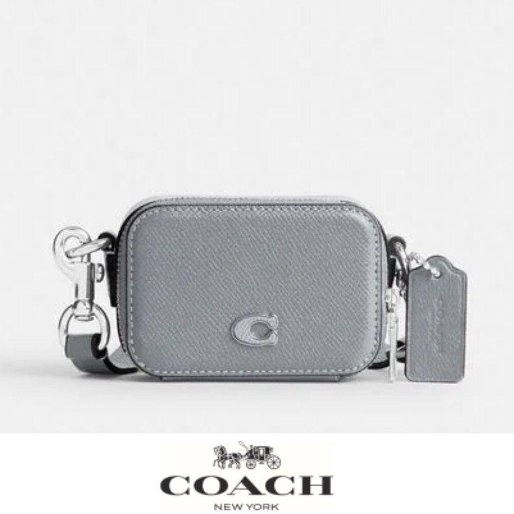🥰 Coach Crossbody Pouch Gray Blue